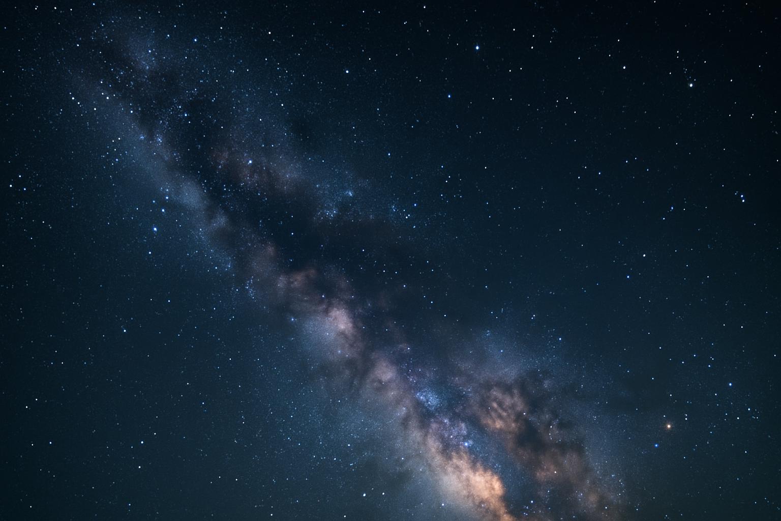 Vista do céu estrelado no observatório